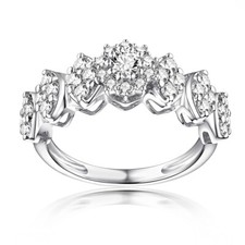 14K White Gold Wedding Anniversary Gift 1ct Flawless Moissanite Gemstone Ring