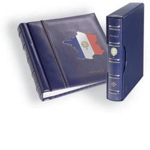 LIGHTHOUSE Reliure PERFECT DP, design classique, gravé FRANCE avec étui de protection, bleu
