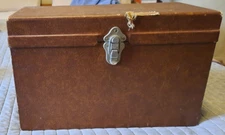 The Eagle Lock And Screw CO Chest Vintage Trunk Leather Wrapped Military