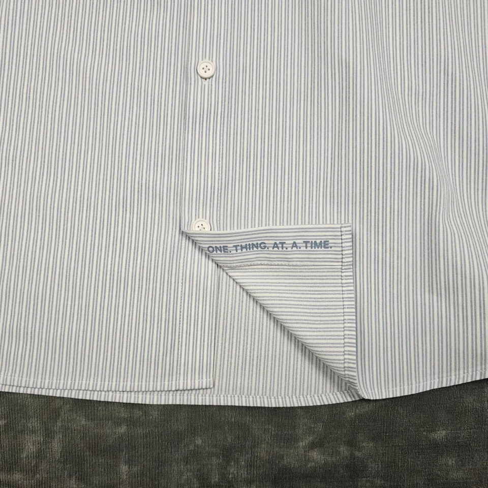 Lululemon Commission Shirt Men Large Light Blue Long Sleeve Oxford Athleisure - Image 2 of 4