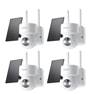 ieGeek 2K/3MP PTZ Überwachungskamera Aussen Akku Humanoiderkennung & 3Dbi WiFi