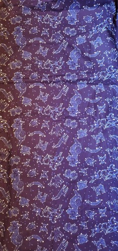 Celestial Magic Constellation Themed Fabric 100% Cotton Blue 44"x 3yds