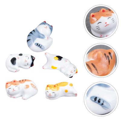 5 Pcs Lucky Cat Essstäbchenablage Enten-Essstäbchen-Auflage Tisch Rest
