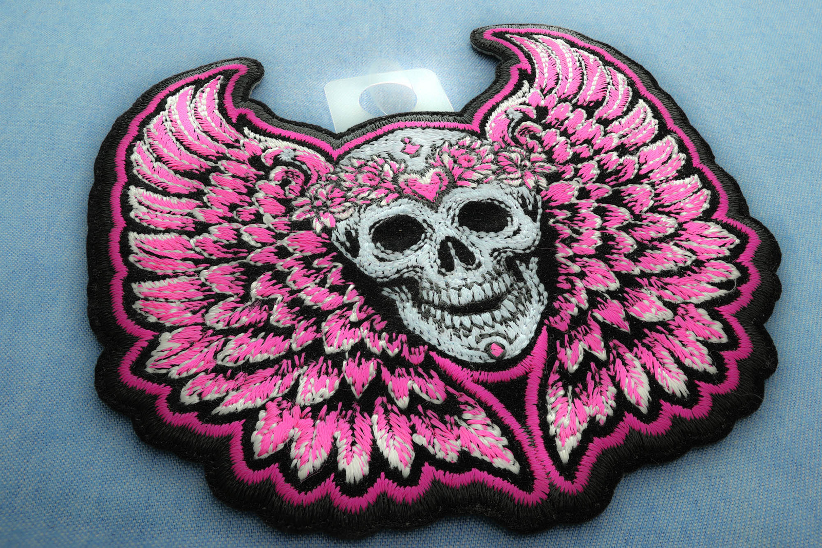 Pink Angel Wings Skull Patch- 4x4 inch - P7785