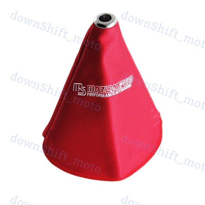For JDM shift knob Shifter Boot Cover MT/AT w/ Red Racing Fabric Red