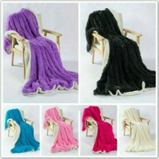 Shaggy Fluffy Plush Blanket Berber Fleece Soft Warm Thick Bedding Bedspread