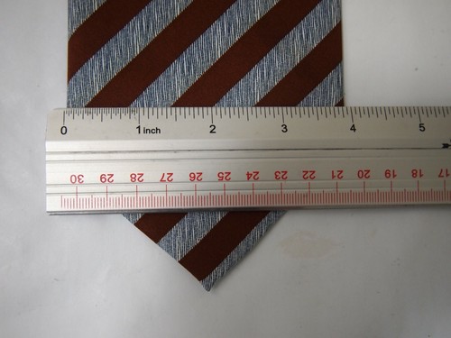 Vtg Clericci Mens Necktie Tie Brown Blue Striped 57" - Picture 4 of 4