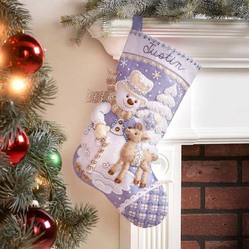 Bucilla 18" Felt Christmas Stocking Kit - Snowman's Winter - Picture 3 of 3