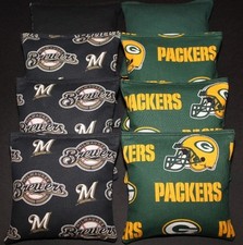 Milwaukee Brewers & Green Bay Packers CORNHOLE BEAN BAGS ACA Regulation Game