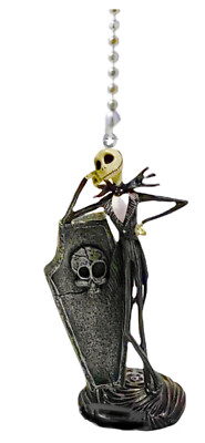 Nightmare Before Christmas Jack & Sally Fan Lamp Light Pull Chain