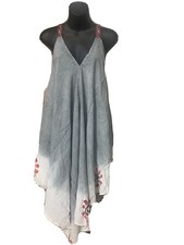 ladies Women's HANKY HEM umbrella flare pullover sun dress  sale sage  MULTi