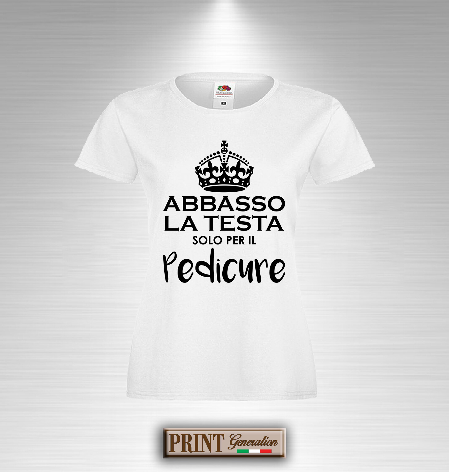 T-Shirt Donna 'Se Abbasso La Testa Mi Cade La Corona' - Maglietta Umoristica 100% Cotone