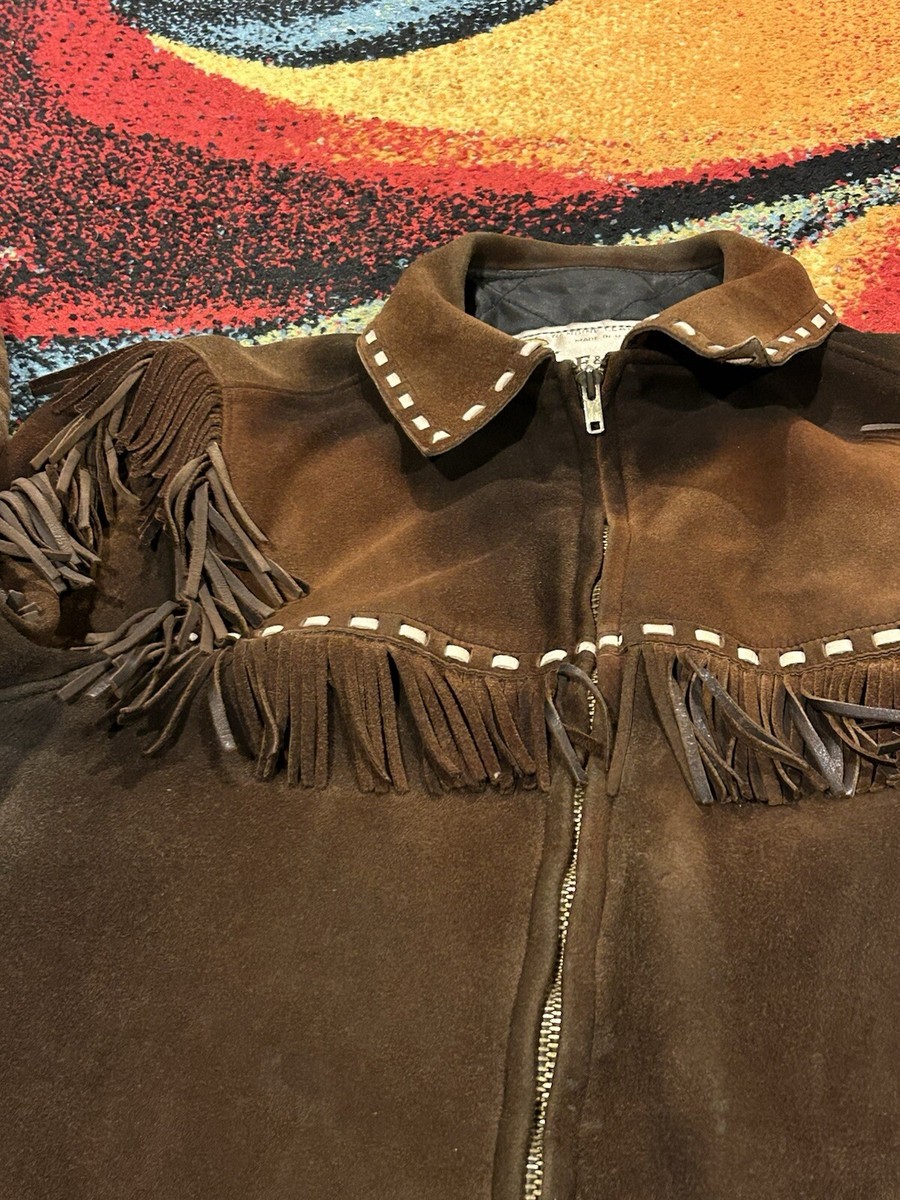 ジャケット・アウター PLACE STUDIO Leather Jacket [Brown] 70s 'vintage Leather Ltd' Brown Suede Fringe Western Jacket