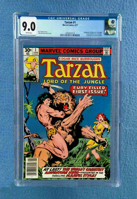 TARZAN #1 CGC 9.0 VERY FINE/NEAR MINT WHITE PAGES MARVEL COMICS TARZAN ...