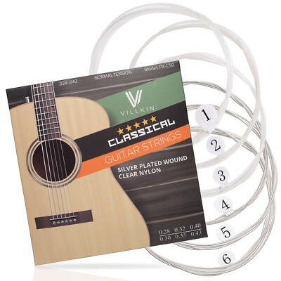 Villkin Gitarrensaiten-Set   Hochwertige Nylon- & Stahlsaiten | Brillanter Klang