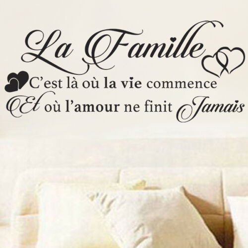 Sticker Citation Texte "La Famille C'est là où la vie commence et où l'amour..." - Photo 1/16