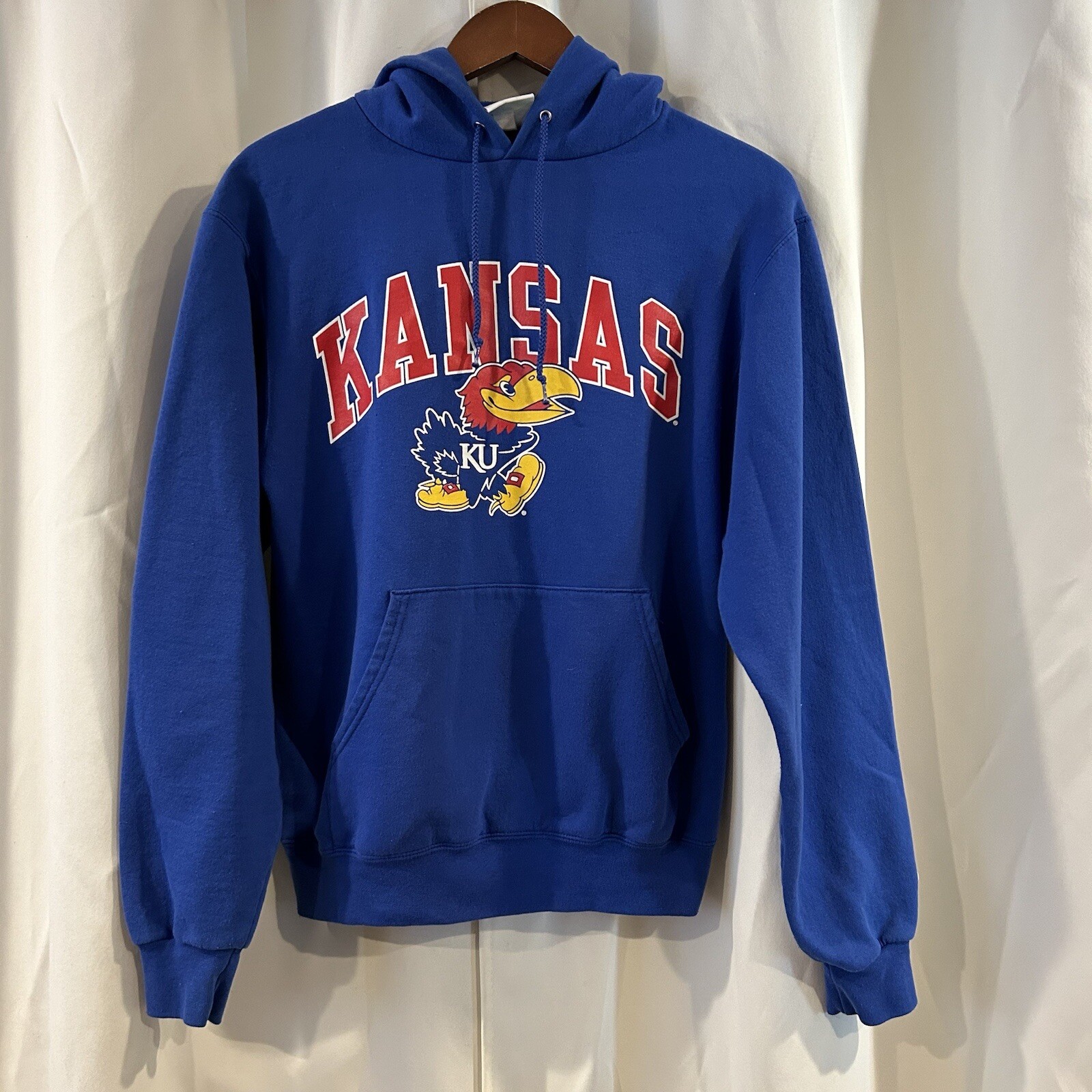 Vintage Champion KU Kansas Jayhawks blue hoodie sweatshirt women