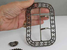 VICTORIAN CUT STEEL BELT BUCKLE 5" EXTRAS