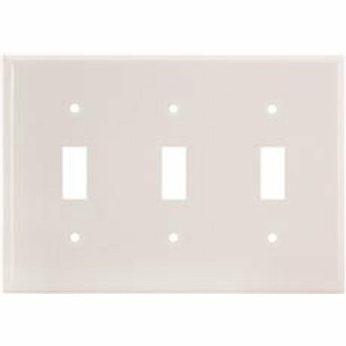 Preferred Industries 3-Gang Toggle Switch Wallplate, White, Cover - Afbeelding 2 van 4