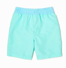 Wonder Nation Solid Green Boy's Swim Shorts Trunks Size 12M NWT