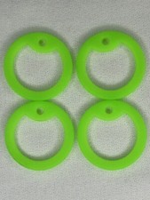 Four (4) USA Made Military Silencer Lime Green Armed Forces Dog Tag Silencers