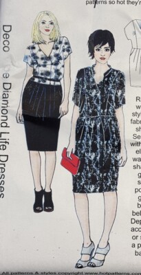 HOTPATTERNS Pattern #1109 Retro-80 s Diamond Life Dresses Women s Size 6-26