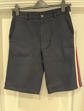 Gucci Men's Chino Shorts Navy Blue Shorts with Stripes