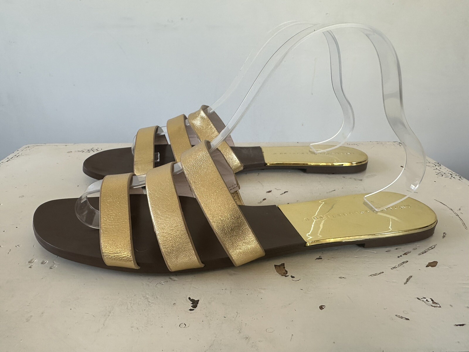 Zara Basic Collection Gold Brown Slides Women's S… - image 2