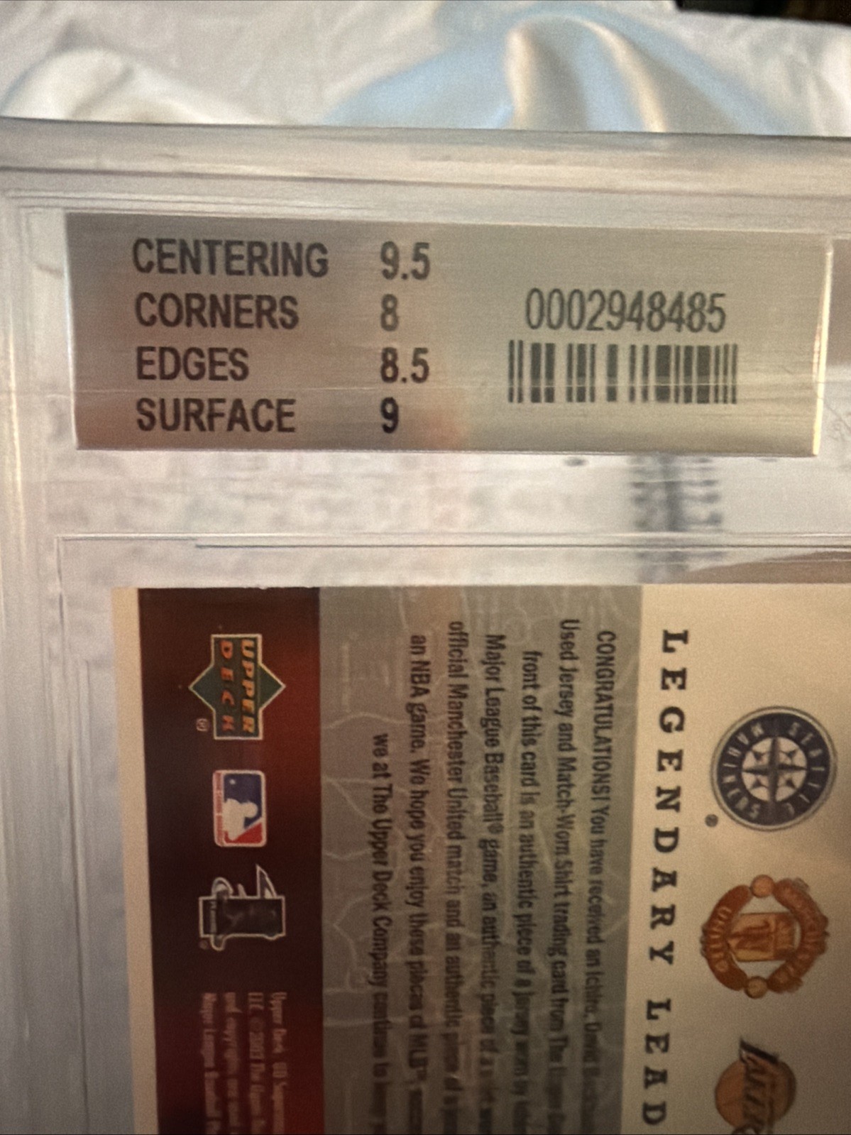 2002 UD Superstars Kobe Bryant Ichiro Beckham Game-Used Jerseys /250 BGS 8.5🔥📈 view 8