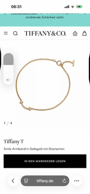 Tiffany Smile Armband  Gelbgold mit Diamanten