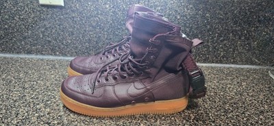 Nike SF Air Force 1 Mens 9.5 Deep Burgundy High Top Sneaker Shoe Boot 864024-600