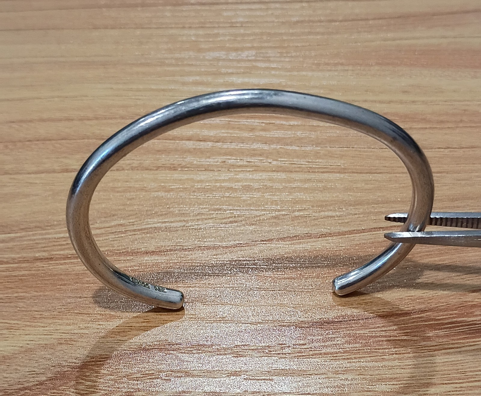 Vintage Mexico 925 Sterling Silver Cuff Bracelet Solid Minimalist Torc 21.7g