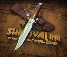 CUSTOM HANDMADE D2 STEEL STACKED LEATHER S.O.G REPLICA BOWIE KNIFE WITH SHEATH