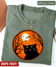 Creepy Cute Halloween Black Cat BLEP Sweatshirt Spooky Cat Lover Gift Pullover