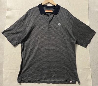 Axis Men's Black Gray  L Polo Shirt Short Sleeve Geometric  Button Knit
