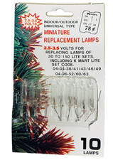 2.5 - 3.5 volt Replacement Christmas Light Bulbs Clear Mini for 30 35 70 100 140