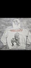 Dragon Ball Z Goku Super Saiyan White Mens Hoodie Sz L Embroidered Large Graphic
