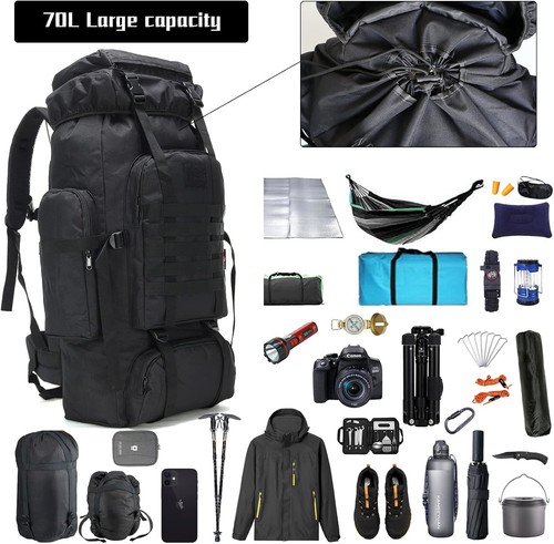 Mochila táctica militar 80L/100L al aire libre senderismo bolsa camping trekking - Imagen 5 de 15