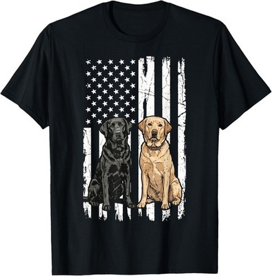 Labrador Retriever USA Flag T-Shirt, Patriotic Lab Dog Lover Gift Tee Shirt