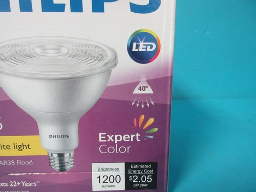 6 PHILIPS DIMMABLE LED LIGHT BULB 17W 40° EXPERTCOLOR RETAIL 1200 LUMEN PAR38 - Picture 9 of 16