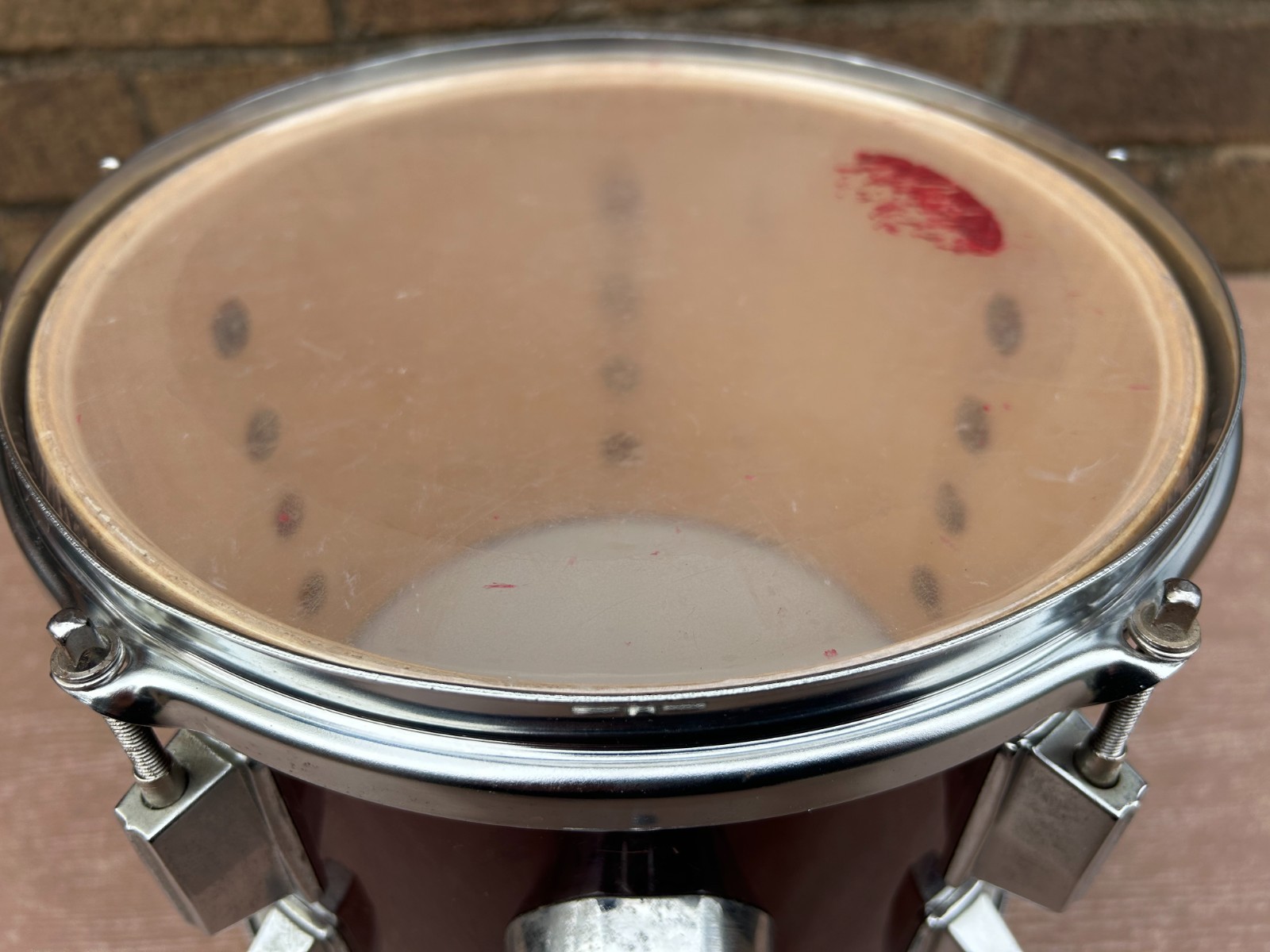 PERCUSSION PLUS Century 10''x 08'' 5-Lug Rack Tom Wine red Made in Taiwan photo 5