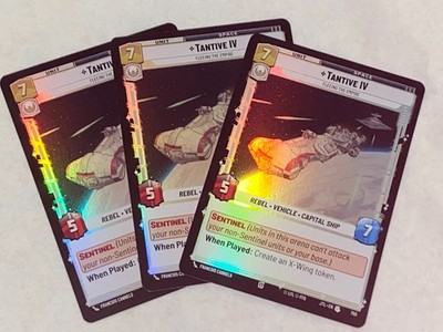 STAR WARS UNLIMITED TCG 3 TANTIVE IV FOILS GLOBAL SHIPPING