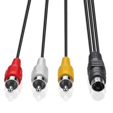 ELECTOP 4 Pin S-Video to 3 Male RCA Composite Video Cable White,Yellow