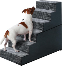 28" H Dog Stairs for Small and Medium Dogs 6-Step Ramps for High Beds and Couch