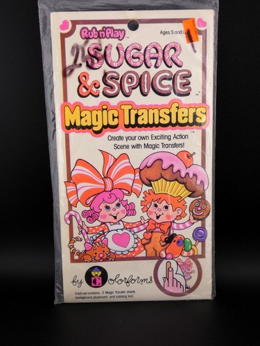 Vintage 1981 Colorforms Sugar & Spice Play Set Magic Transfers Rub n Play Sealed