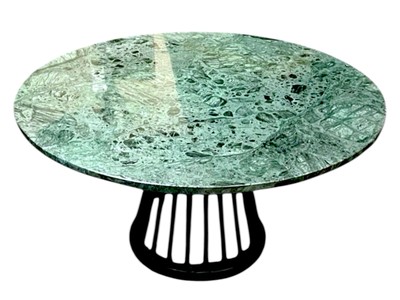 Round Coffee Table Tom Dixon Green Marble Fan ⌀90x45cm PREOWNED