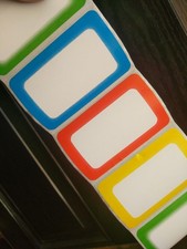 200 Colorful Plain Name Tag Labels, 3.5 x 2.25 Inch Adhesive Sticker Sheets