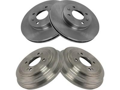 Front and Rear Brake Rotor and Drum Kit fits Kia Rio 2006-2011 33NVVP