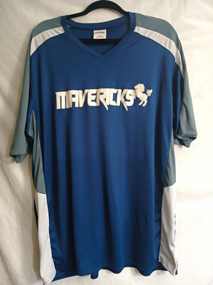 Sport-Tek PosiCharge Mavericks Men's 2XL Blue Gray White V-Neck Jersey Tee #3034
