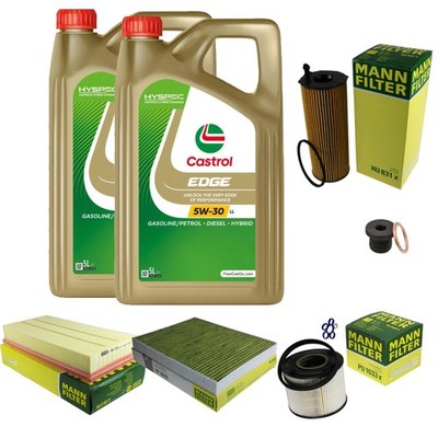 MANN-FILTER Inspektionspaket 10 L Castrol Titanium 5W-30 für VW Touareg 7LA 7L6